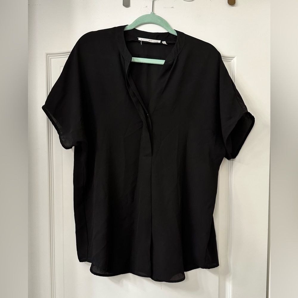 Black polyester blouse - Large